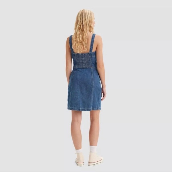 Levi's Blue Buttoned Overall Sundress Mini Small NWT - Picture 6 of 7